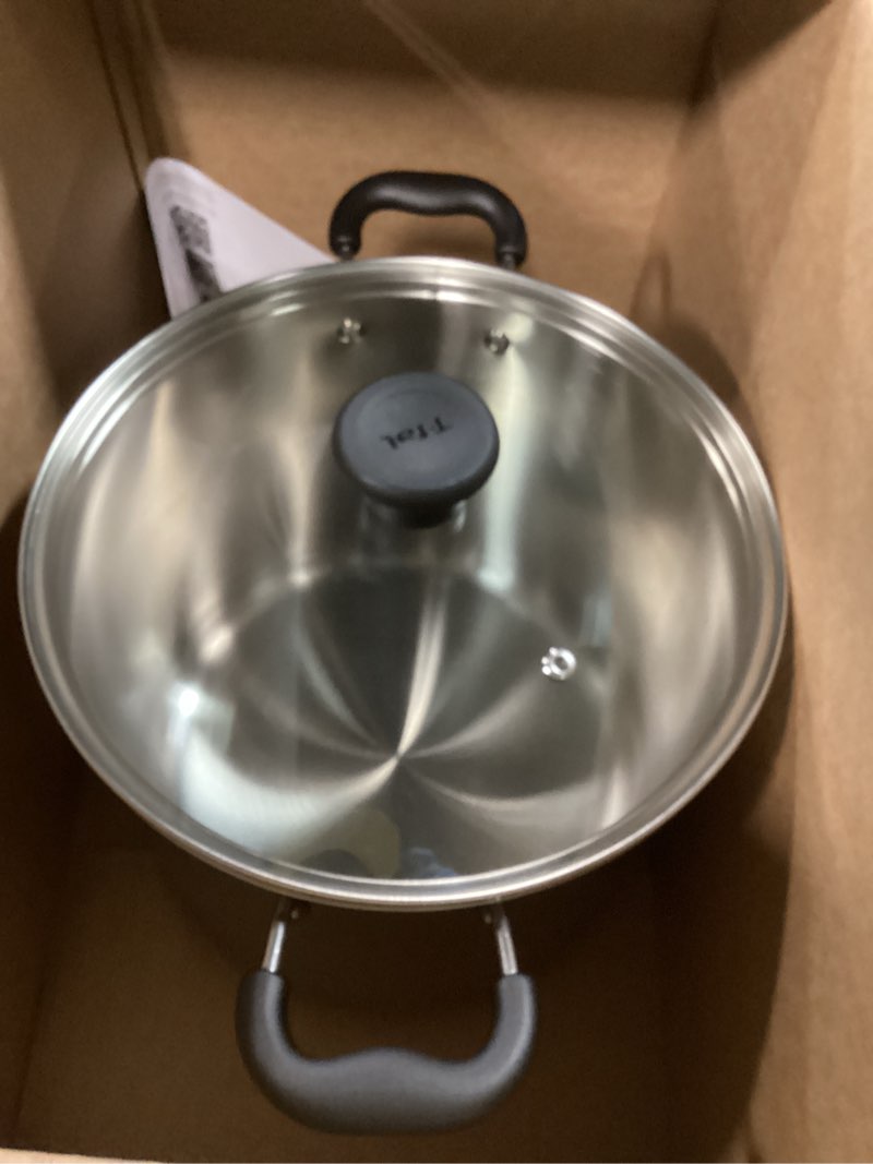 Condition photo showing Good Condition for T-fal Specialty Stainless Steel Stockpot 12 Quart Oven Safe 350F Pots and Pans, Cookware Silver Stainless Steel 12 Quarts