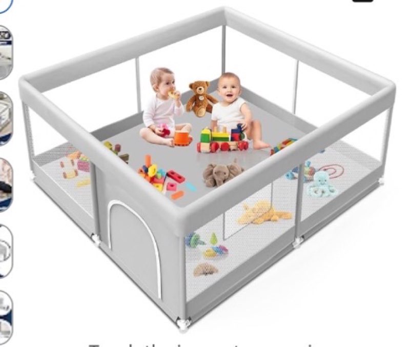 Baby Playpen, Playpen for Babies and Toddlers Baby Playpen Fence Playard Activity Center, Without MAT Included