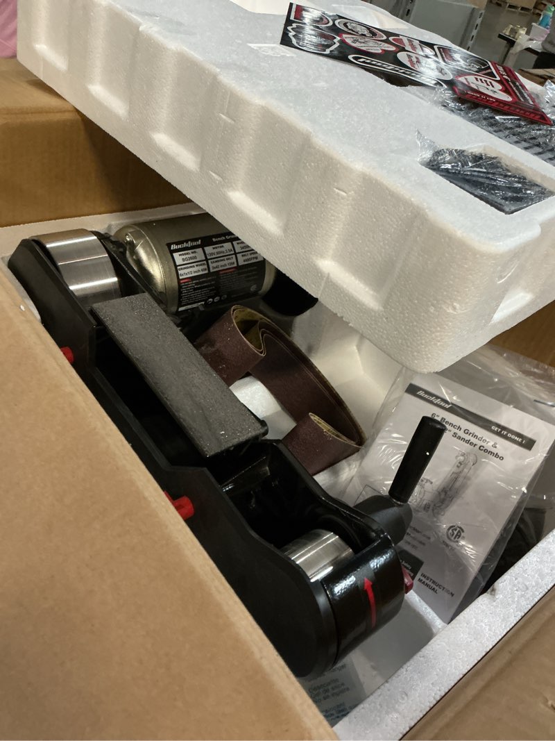Condition photo showing Good Condition for Bucktool Combo 2" x 42" Belt Sander 6" Bench Grinder, Knife Sharpener BG2600