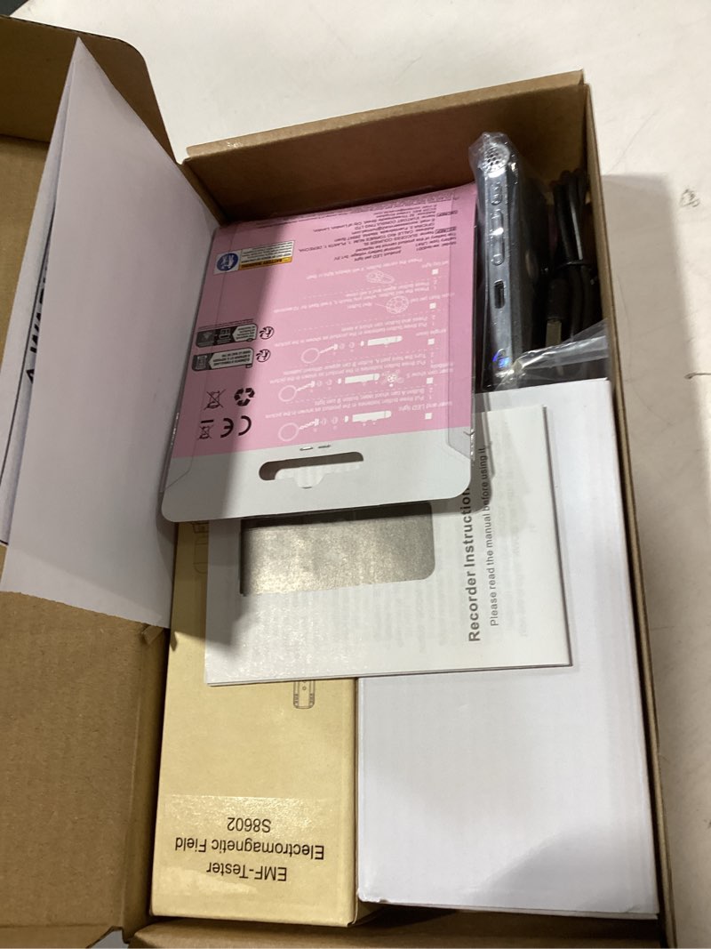 Condition photo showing New/Like New for dunzy 5 pcs ghost hunting equipment kit ghost hunting box with 1 emf meter 2 led balls and 1 digital voice recorder paranormal equipment emf meter detector for home outdoor