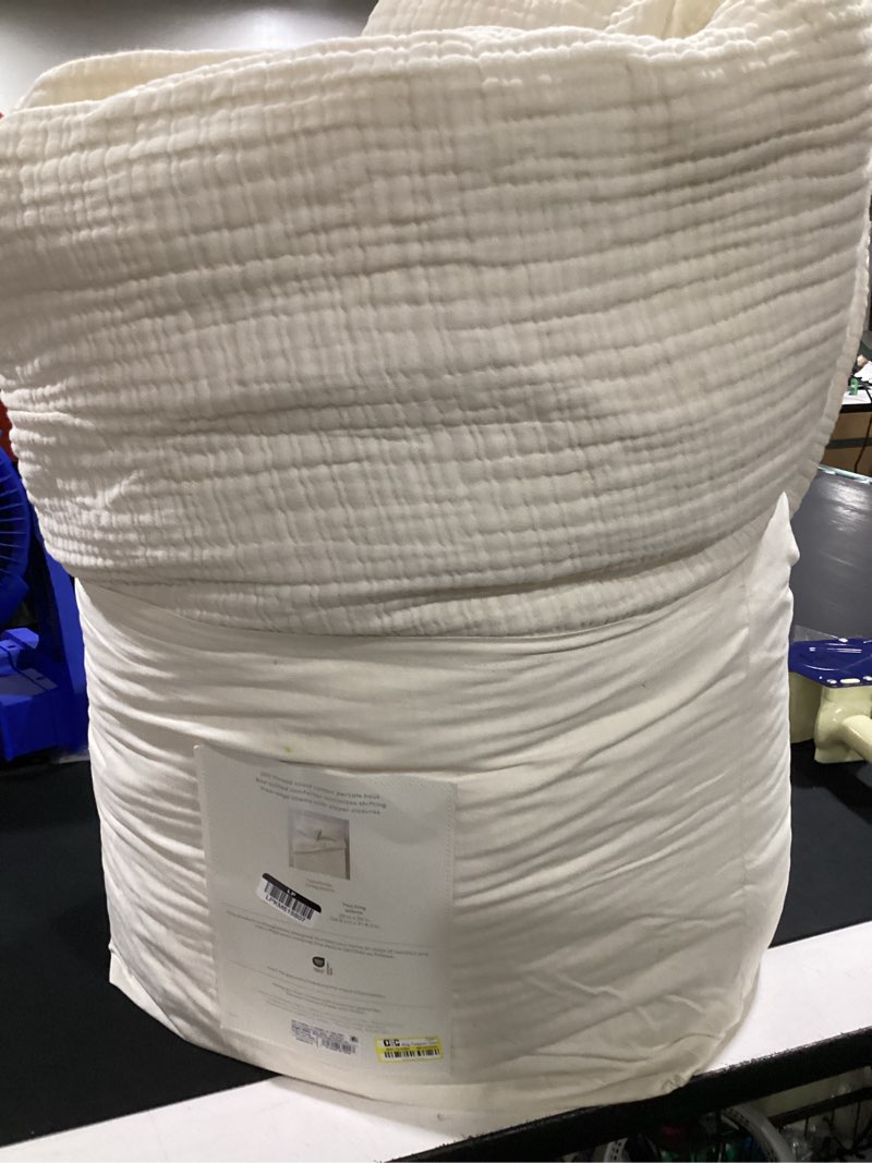 Condition photo showing Good Condition for king textured chambray comforter & sham set natural - casaluna™: oeko-tex certified, 250 thread count, zipper closure