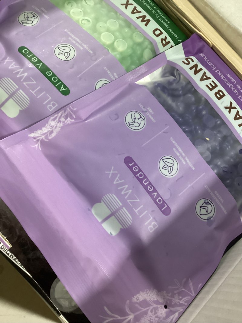 Condition photo showing Good Condition for BLITZWAX Brazilian and Bikini Waxing Kit for Women, Hard Wax Warmer for Face, Legs and Body, At Home Hair Removal Kit, Beginner Friendly, Quick Heating, Pink and Blue Gradient Color Pink-Blue