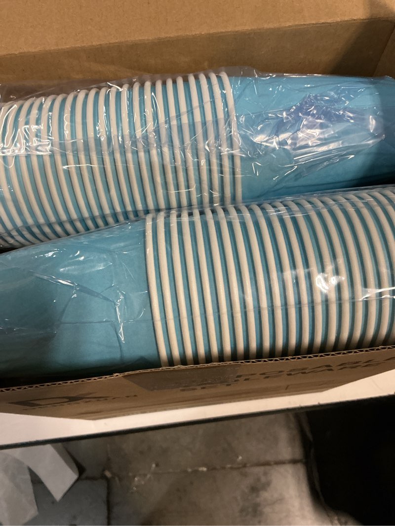 Condition photo showing New/Like New for DX DENGXUAN 400-Piece Blue Party Set,Disposable Paper Plates Cups Plastic Spoons and Fork Knives Blue Napkin,Suitable for 50 Guests,Disposable Party Tableware Set,Wedding Birthday Party.