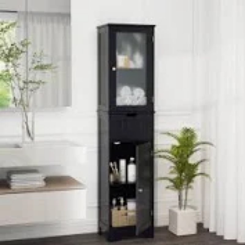 Ajdina Freestanding Linen Cabinet