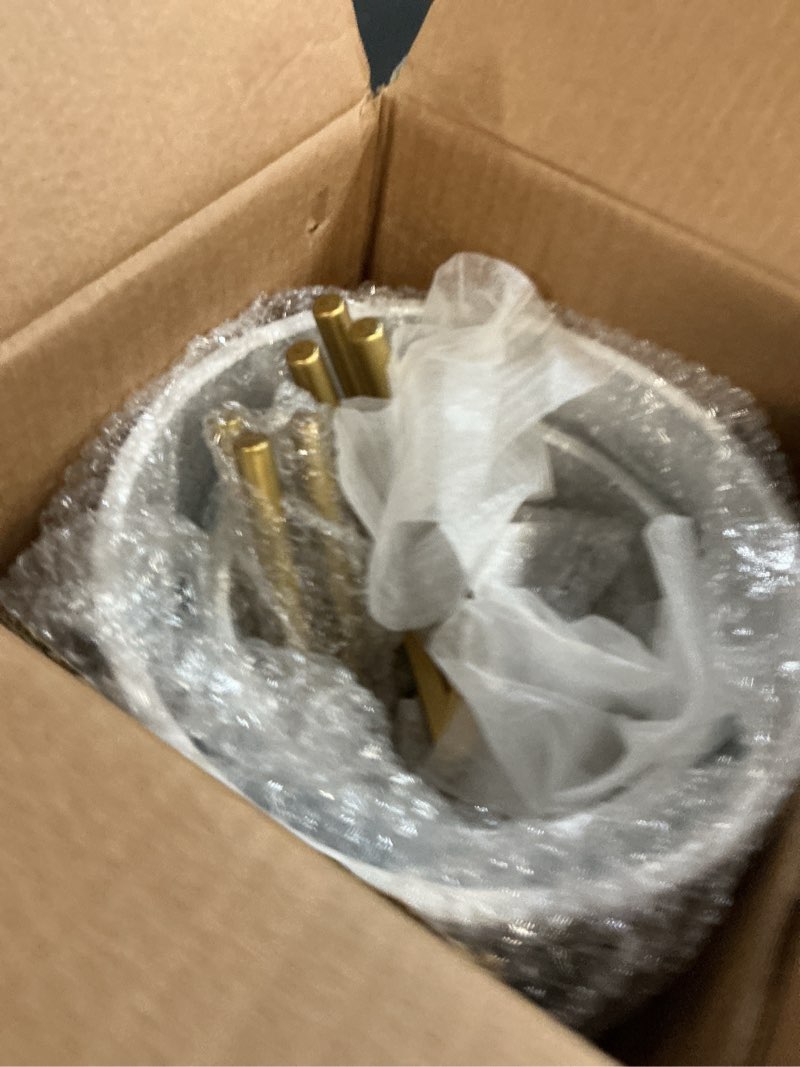 Condition photo showing New/Like New for arnis modern planter pots, set of 2 round large planters with stand, decorative floor planters, metal pots with drainage holes for living room, office, garden or balcony, 8.25 &10.5 inch, white & gold white 8.25 &10.5