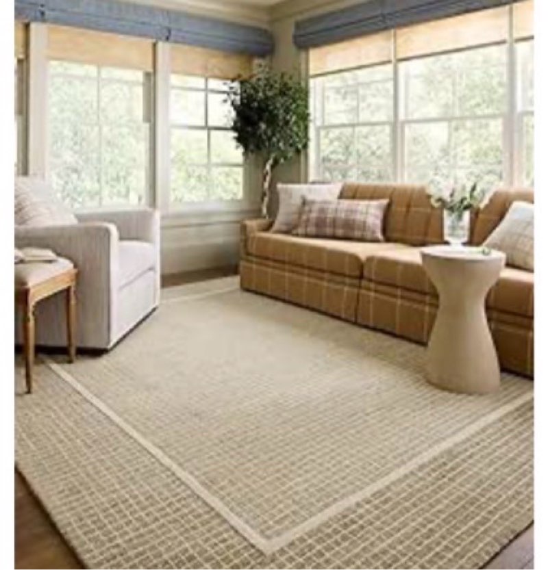loloi chris loves julia briggs collection, wheat & ivory, 2'-3" x 3'-9" accent rug – minimal gritted