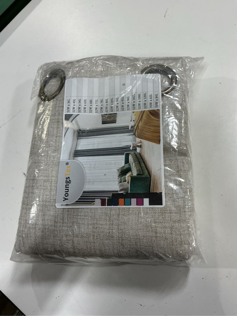 Condition photo showing New/Like New for youngstex extra long linen curtains for living room 95 inch length 2 panels, boho semi sheer window treatments with bronze grommet light filtering privacy for sliding door bedroom, 52 x 95 inch 52\"w x 95\"l (pack of 2) linen
