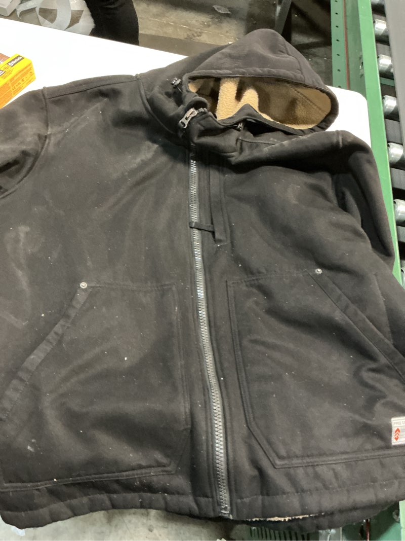 Condition photo showing As Is for BERNE APPAREL Men's Bark Canvas Hooded Insulated Hooded jacket ( XL )