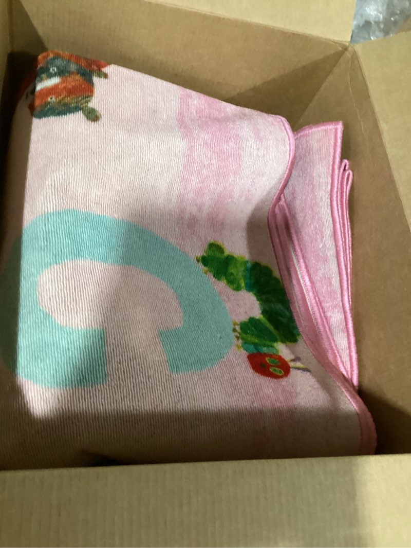 Condition photo showing As Is for Home Dynamix Eric Carle Elementary Pink Alphabet Kids Machine Washable Area Rug Pink/Blue, 35"x51" Pink/Blue 35" x 51" Graphic/Print