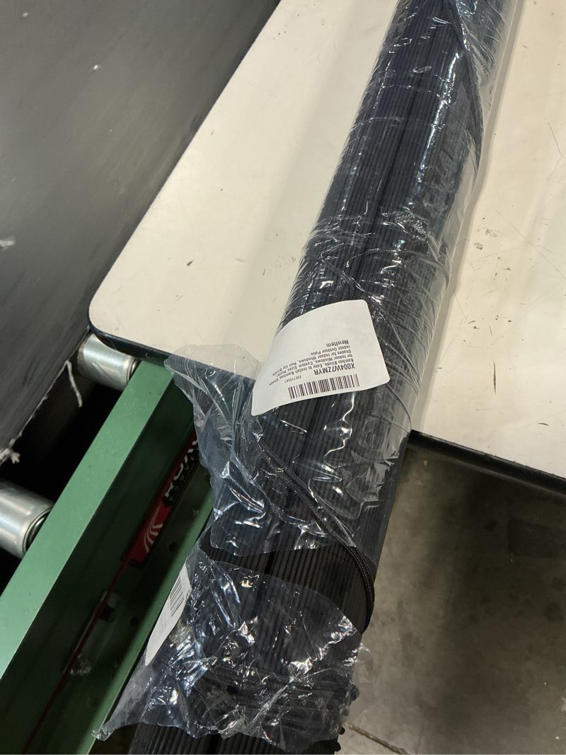 Condition photo showing Good Condition for bamboo blinds, easy to install bamboo shades for indoor windows, custom sizes roller shades for indoor windows, roll up blinds indoor outdoor patio black 56"w x 59"h