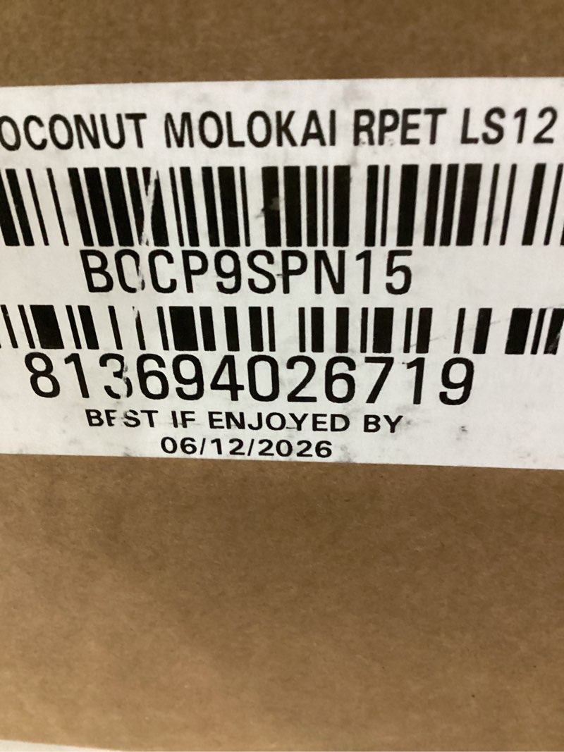 Condition photo showing New/Like New for bai antioxidant infused water beverage, molokai coconut, with vitamin c and no artificial sweeteners, 18 fluid ounce bottle, 12 pack molokai coconut 12 pack