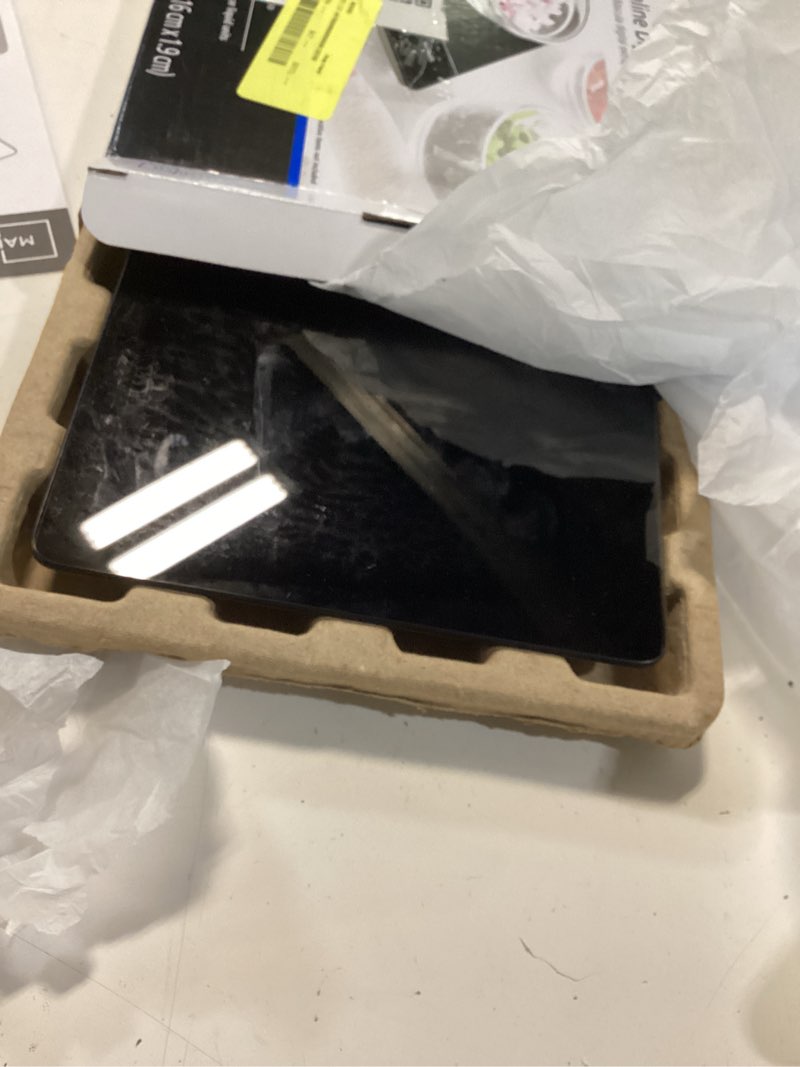 Condition photo showing Good Condition for mainstays tempered glass slimline digital scale with blue backlit, black