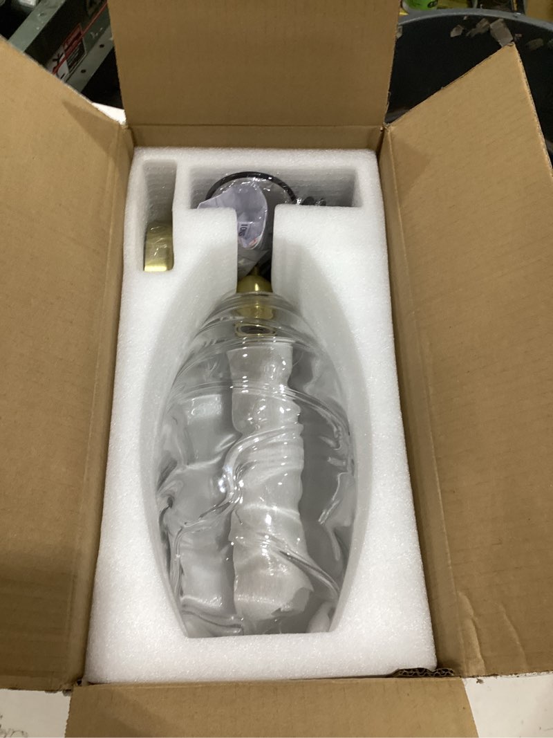 Condition photo showing Good Condition for pendant lights kitchen island, brass ripple clear glass pendant light, glass kitchen island lighting dining room table, gold adjustable hanging light fixture for over sink, 14.5'' height transparent lampshade 14.5?