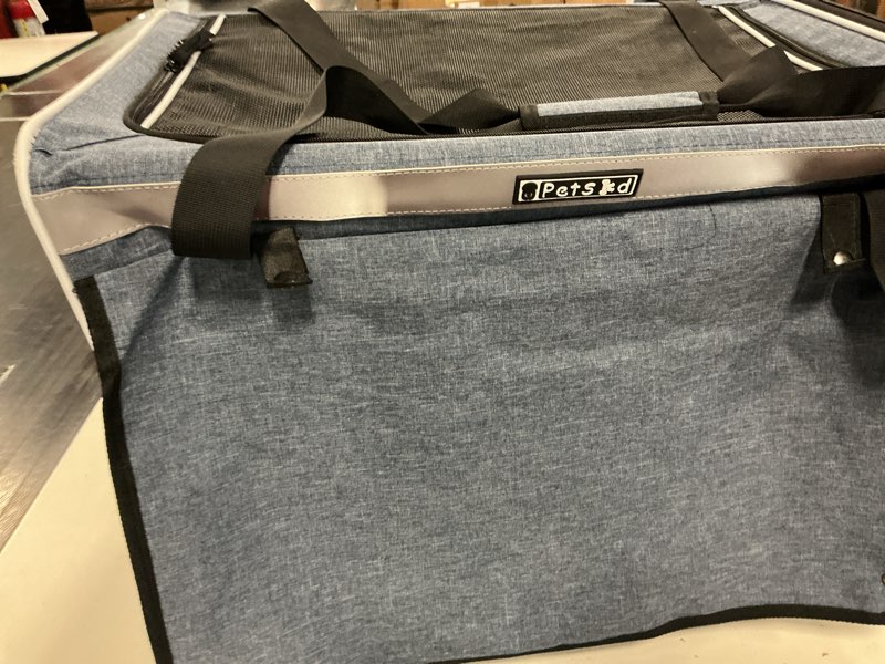 Condition photo showing Good Condition for double extra large cat carrier with litter box and privacy curtain | 48"lx17"wx17"h, soft cat car travel carrier, lockable safety zippers, for multiple cats long distance trip, blue
