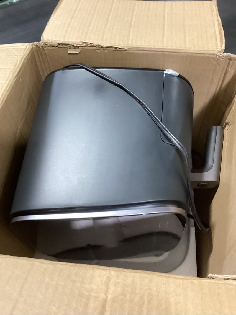 Condition photo showing As Is for cosori 9-in-1 turboblaze air fryer 6 qt, premium ceramic coating, 90°–450°f, precise heating for even results, air fry, roast, bake, broil, dry, frozen, proof, reheat, keep warm, 120v, dark gray dark gray 6qt air fryer
