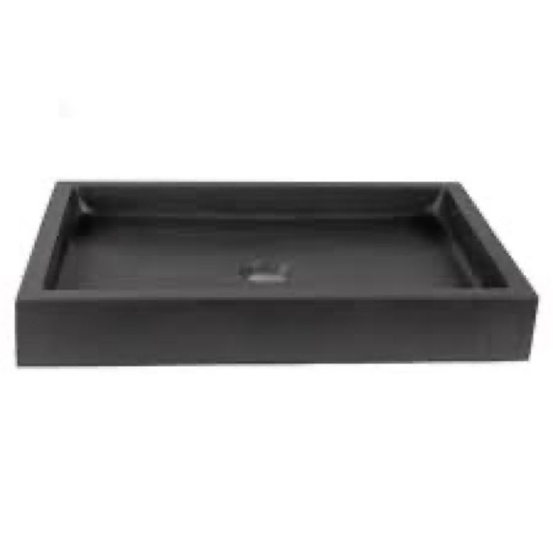 13.8" Marble Rectangular Vessel Bathroom Sink