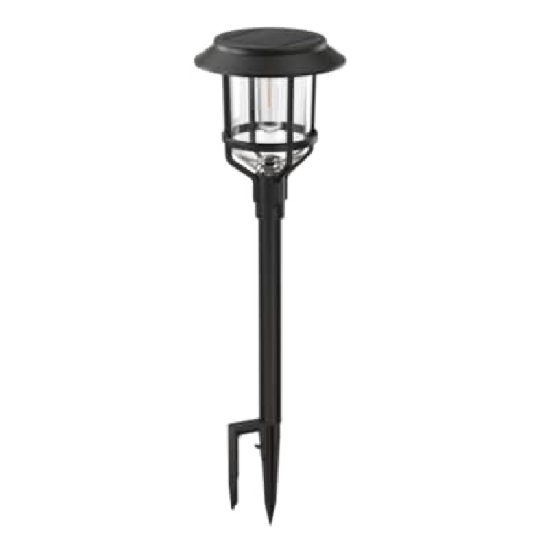 harbor breeze 15 -lumens black solar led outdoor path light with dusk-to-dawn sensor 3000-k  2 pack
