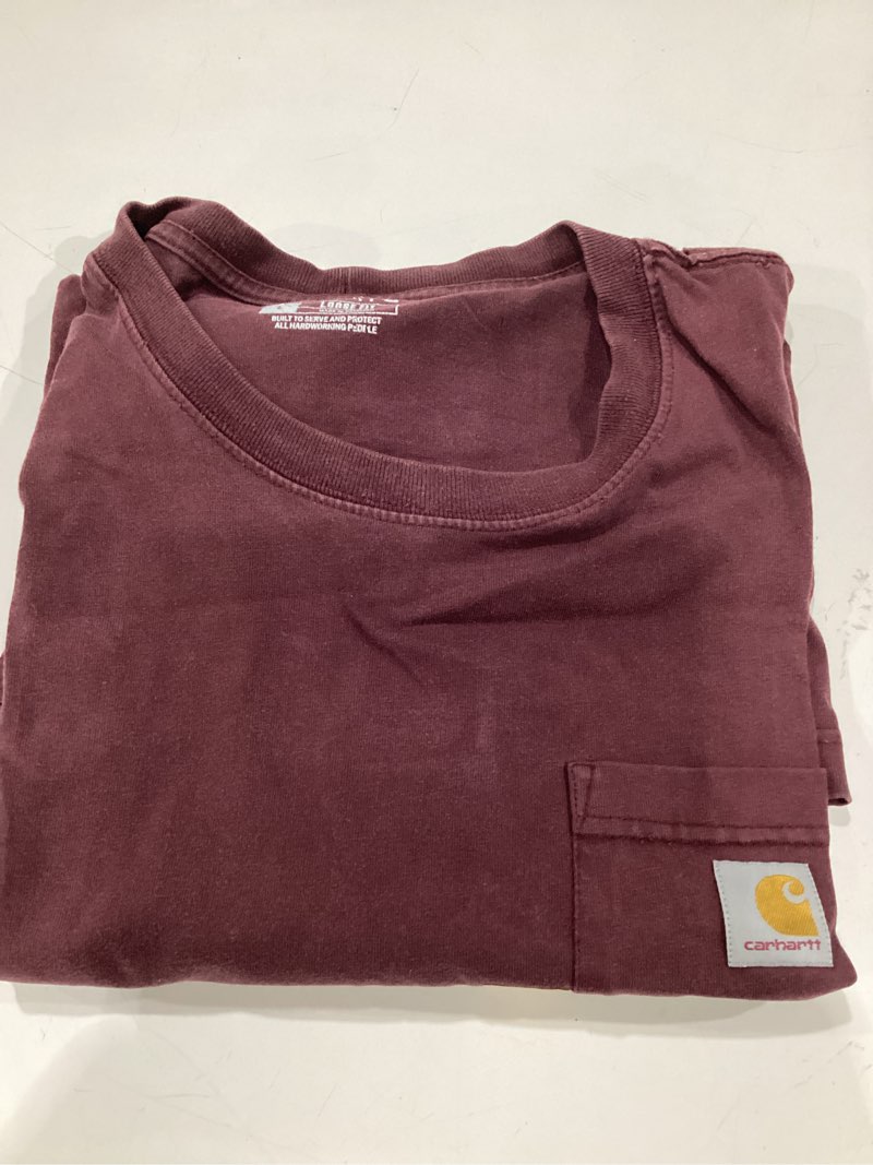 Condition photo showing As Is for carhartt men's loose fit heavyweight short-sleeve pocket t-shirt closeout medium port