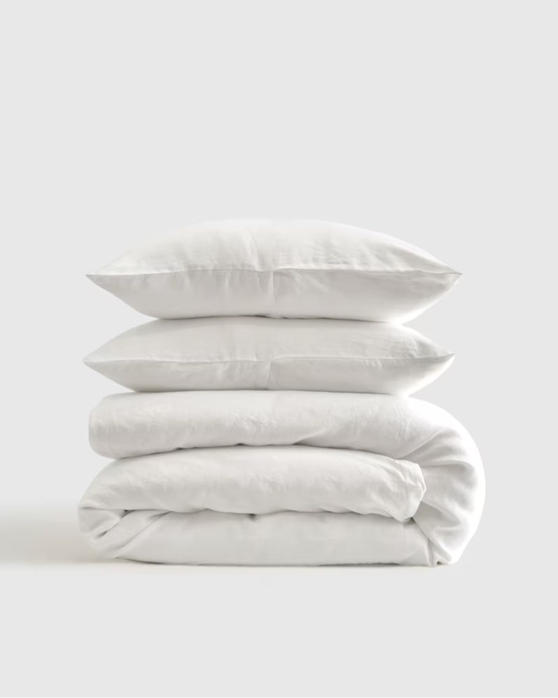 quince king/cal king european linen duvet cover set