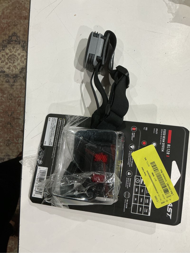 Condition photo showing As Is for rl12r rechargeable headlamp, 3.1 oz.