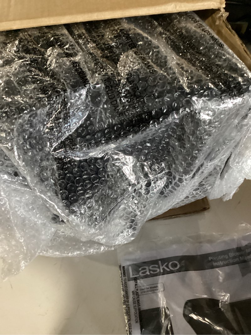 Condition photo showing Good Condition for Lasko Portable Utility Fan, 12” 289 CFM Pivoting High Velocity Air Mover Blower Fan, 3 Speeds, 2 Accessory Outlets 120V, Black, U12104 Classic