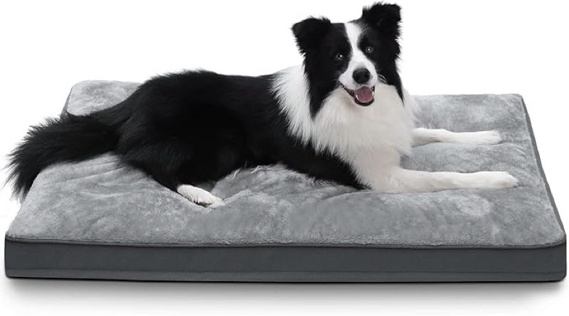 CLKHOWL Washable Dog Bed Plush Dog Crate Beds for Large, Medium, Small Size Dogs, Anti-Slip Soft Com