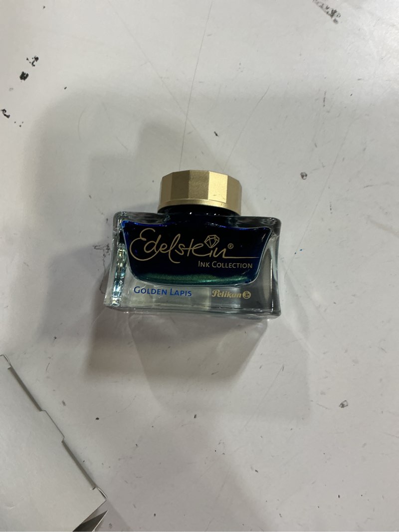 Condition photo showing Good Condition for golden lapis blue ink - 50ml bottle (special edition by pelikan) blue and gold