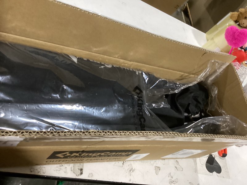 Condition photo showing New/Like New for kingcamp low beach chair, high back folding camping chair for adults, oversized breathable mesh seat, 300lbs heavy duty portable chair with cup holder & storage pockets for beach, outdoor ergosolid c black ergobreeze mesh wide