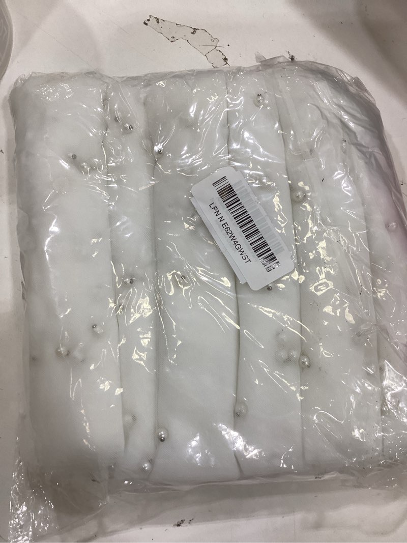 Condition photo showing Good Condition for artoid mode 6pcs pearl gauze table runner 120 inch 10ft, seasonal sheer dining holiday wedding birthday baby shower table decor for home party 28" x 120", 6pc white