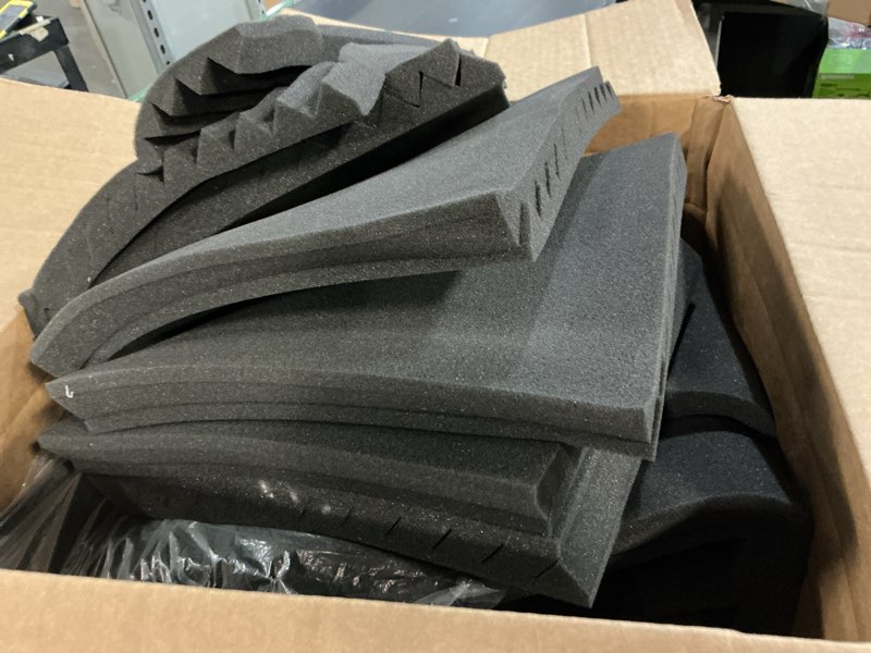 Condition photo showing As Is for focusound 52 pack acoustic foam panels 1" x 12" x 12" sound proof foam panles soundproofing noise cancelling wedge panels for home office recoding studio with 300pcs double-side adhesive