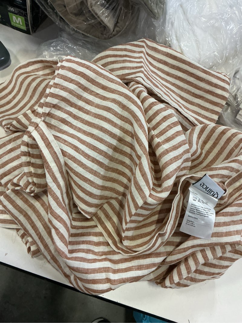 Condition photo showing Good Condition for european linen stripe sham set latte/white stripe king