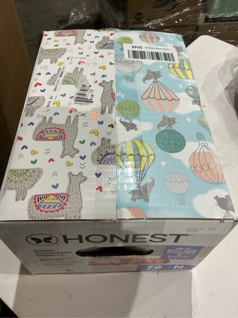 Condition photo showing Good Condition for the honest company comfort dry disposable diapers for sensitive skin, hypoallergenic, above it all + all the alpacas, club box size newborn 72 count newborn (72 count) above it all + all the alpacas