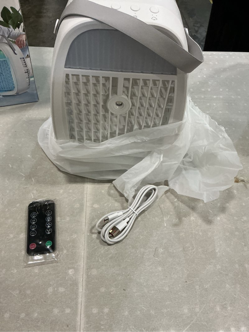 Condition photo showing New/Like New for portable air conditioners,4-in-1 air conditioner,2.3-second cooling & 3 fan speeds,1600ml water tank with 2 mist,10 color night light,remote control,portable ac for room,car,bedroom,office,outdoor white