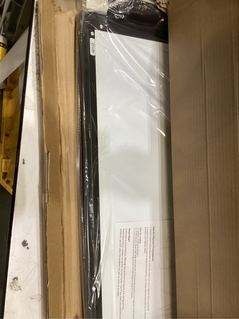 Condition photo showing As Is for stand white board - 40x28 magnetic dry erase board flipchart board double sided easel board portable whiteboard for classroom home, office supplies black 28"w x 40"h