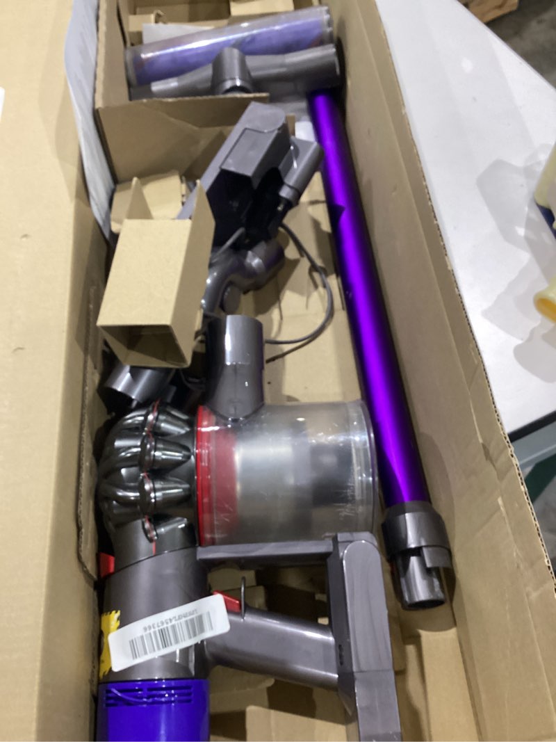 Condition photo showing As Is for dyson v15 detect plus cordless vacuum, illumination reveals dust, 240aw, 3 power modes, up to 60 minutes,² deep cleans hard floors and carpets, detangles pet hair, converts to handheld