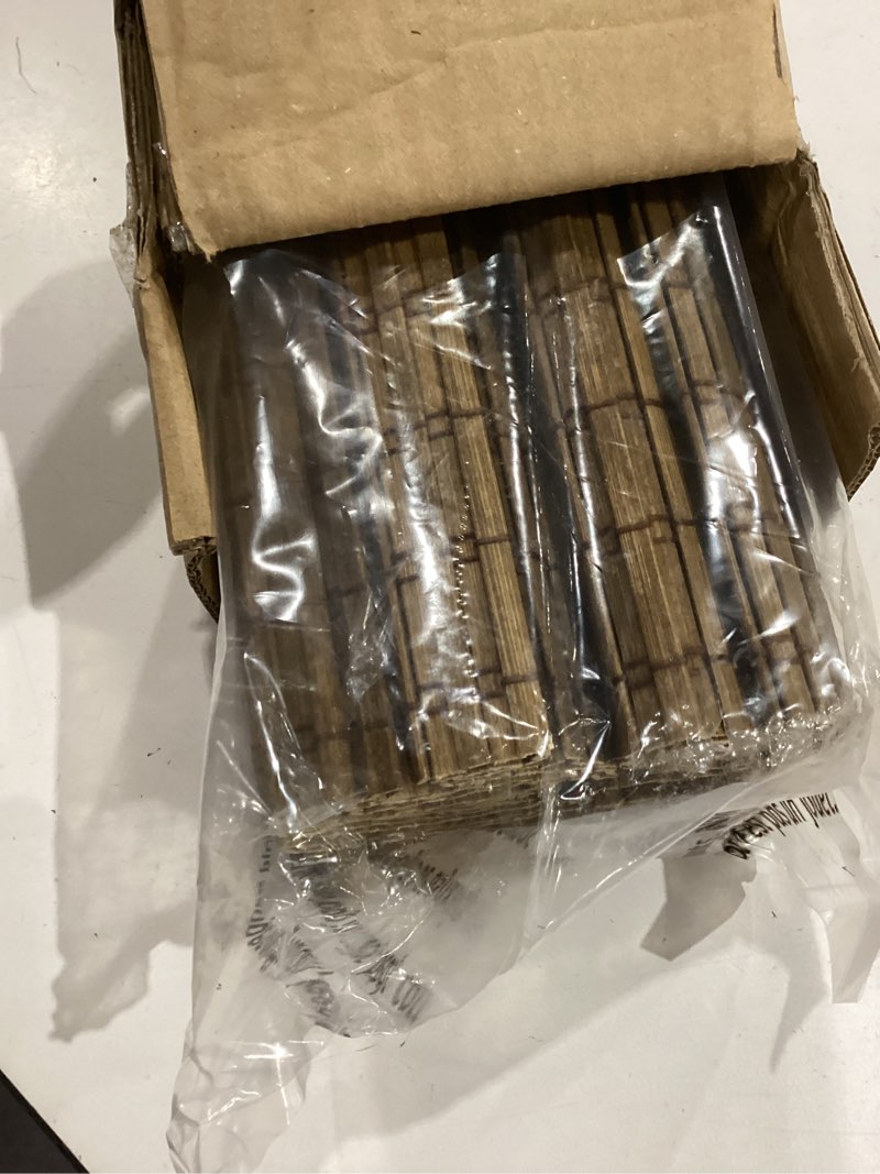 Condition photo showing Good Condition for lazblinds cordless bamboo roman shades, privacy blinds for interior windows, room darkening roll up bamboo blinds for home & patio, 35" w x 64" h, highfield teak pricacy - highfield teak 35" w x 64" h