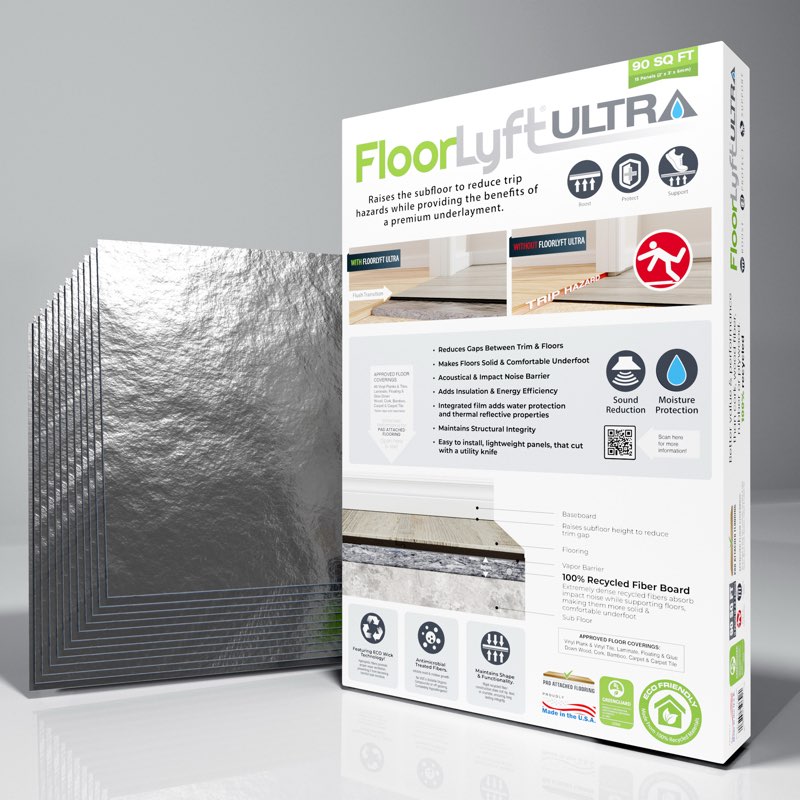  floorlyft ultra rigid fiber board 90-sq ft 2-ft w x 3-ft l x 6 -mm t premium felt moisture resistant