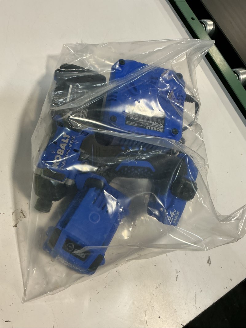 Condition photo showing As Is for kobalt 24-volt 1/4-in brushless cordless impact driver (battery included and charger included and