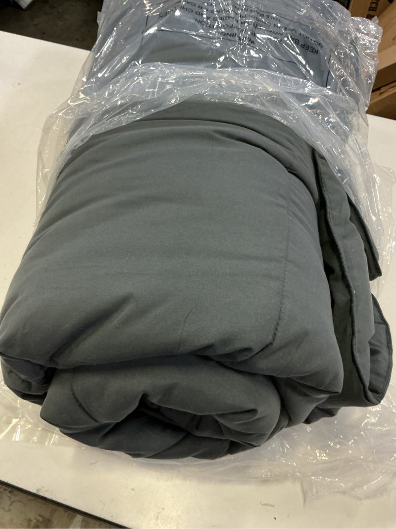Condition photo showing Good Condition for cohome premium king size comforter, all-season quilted down alternative duvet insert, luxury hotel gentlesoft comforter with anti-clump tech & 8 tabs - reversible - dark grey 90x102 inches king dark grey