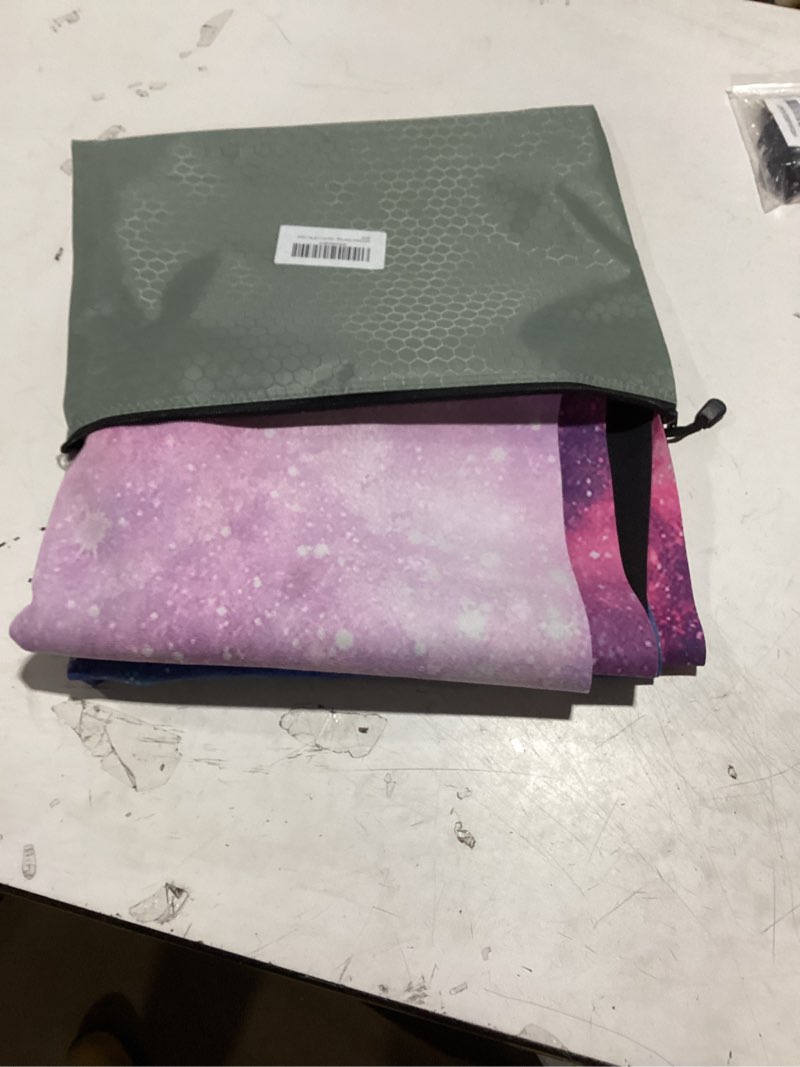 Condition photo showing Good Condition for nuveti printed travel yoga mat-1/16 inch thick non slip fitness workout mat with carrying bag, foldable lightweight suede & natural rubber yoga mat for yoga pilates and fitness 72" l x 24" w x 1.5mm zisexingkong