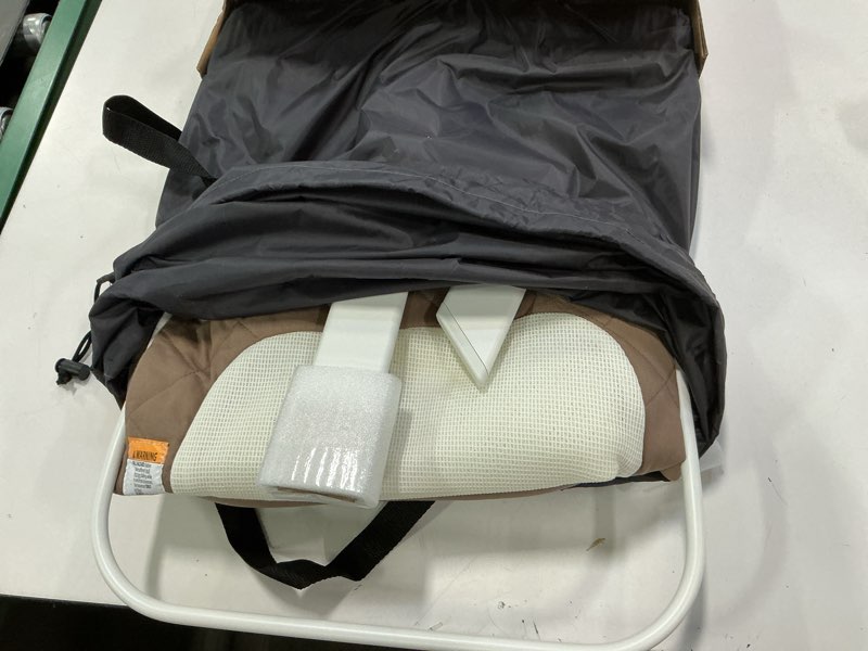 Condition photo showing As Is for Baby Delight Alpine Deluxe Portable Baby Bouncer | Infant | 0-6 Months | 100% GOTS Certified Organic Cotton Fabric | Organic Mocha