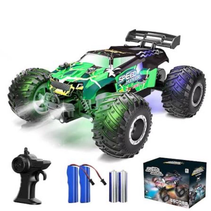 remote control car  rc cars for boys age 6-8  1:20 scale off road car toy with rechargeable batteries  remote control monster truck  green