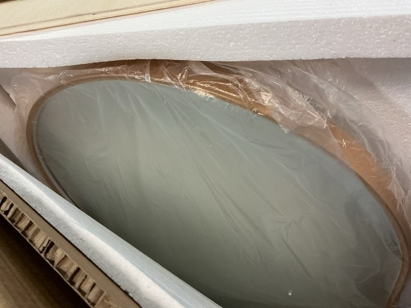 Condition photo showing New/Like New for 36"x24" oval led mirror for bathroom with gold framed oval smart mirror with 3 color temperature for dimmable front lighted wall mounted makeup mirror vertical and horizontal, gold