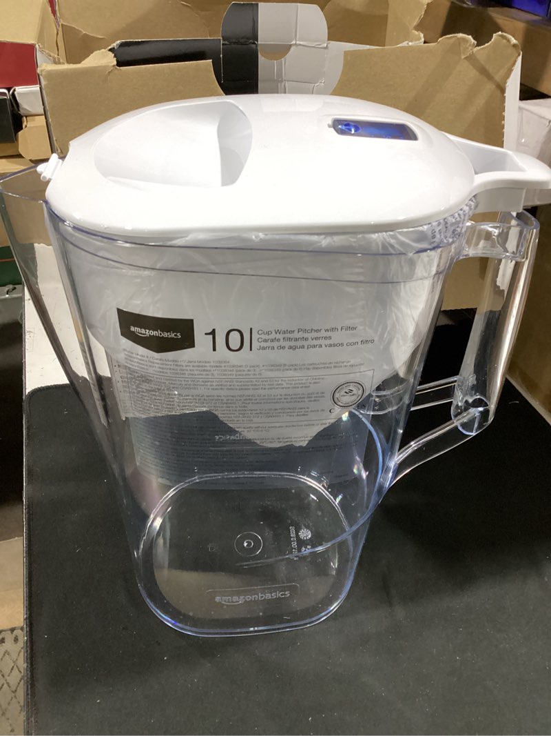 Condition photo showing Good Condition for amazon basics 10-cup water pitcher with filter, compatible with brita, wqa and nsf certified, leak-free pouring, made in europe