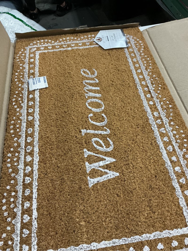 Condition photo showing New/Like New for my texas house multi block floral outdoor coir mat  18  x 30 (pattern may vary as shown in photo)