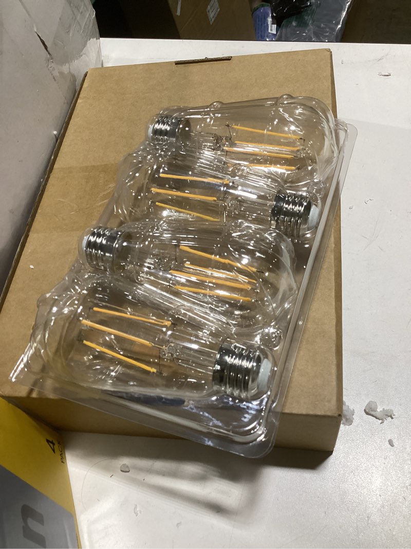 Condition photo showing Good Condition for vintage led edison bulbs, 6w, equivalent 60w, dimmable, high brightness warm white 2700k, st58 antique led filament bulbs with 90+ cri, e26 standard base light bulbs, clear glass, pack of 4 warm white 4 count (pack of 1)