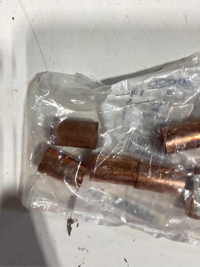 Condition photo showing As Is for nibco 1/2 in. sweat x 1/2 in. d sweat copper coupling with stop 10 pk