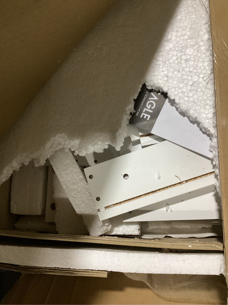 Condition photo showing Good Condition for VASAGLE Kailyn Collection - Vanity Desk with Mirror and 9 LED Bulbs, Vanity Makeup Table with Power Outlets, Dressing Table with 9 Drawers, for Bedroom, Cloud White URDT141WB01S Cloud White 43.3"W x 56.6"H Drawer