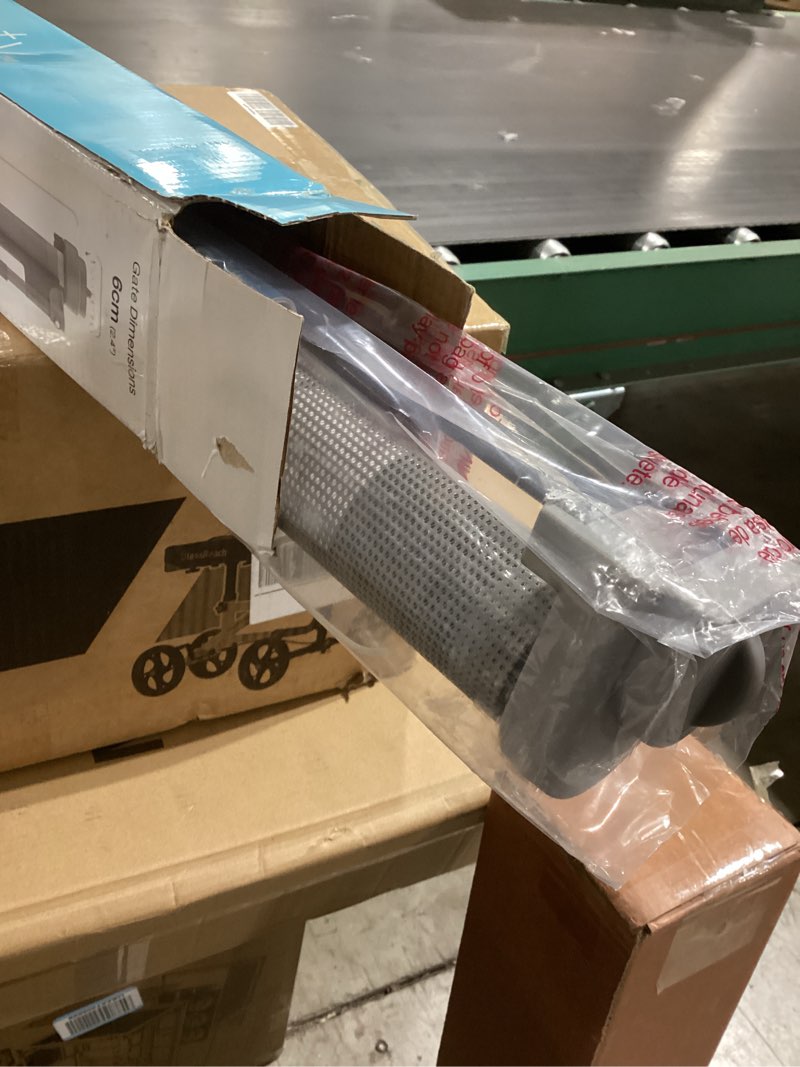 Condition photo showing Good Condition for Retractable Baby Gate Perma Child Safety 33" Tall x 71” Wide, Mesh, for Stairs, Doorways, Dogs, Pets, Indoor, Outdoor, One-Handed Operation, Locking, Easy Install, Hardware Mount, Gray Gray 33" Tall x 71" Wide