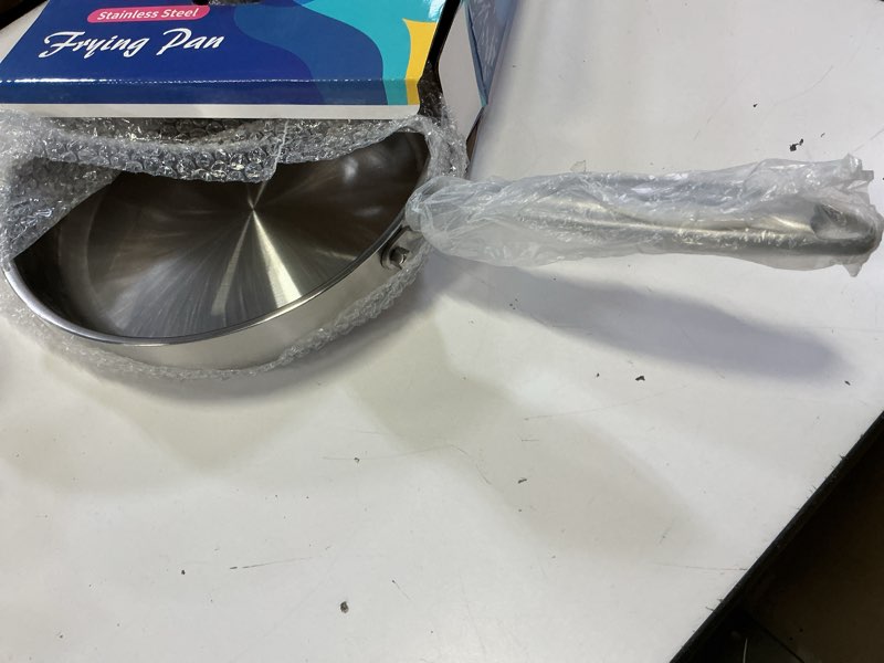 Condition photo showing Good Condition for stainless steel frying pan with 5-ply stainless steel professional cookware durable versatile even heating dishwasher safe(10inch)
